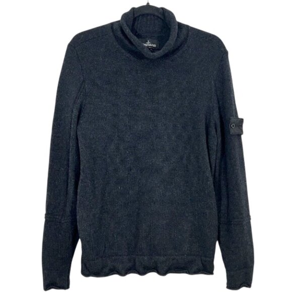 Stone Island Wool Roll Neck Cowl Sweater Gray Large Pre-Owned - Picture 2 of 14